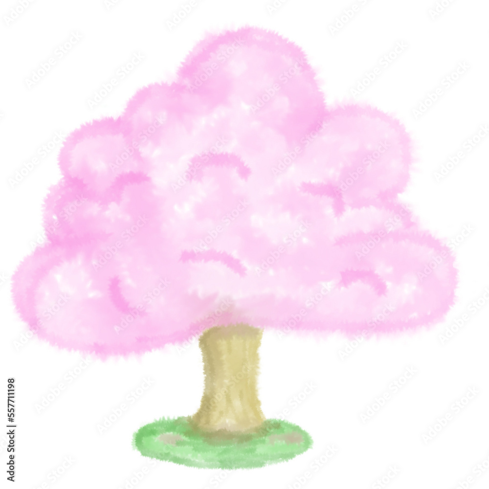 watercolor pink tree