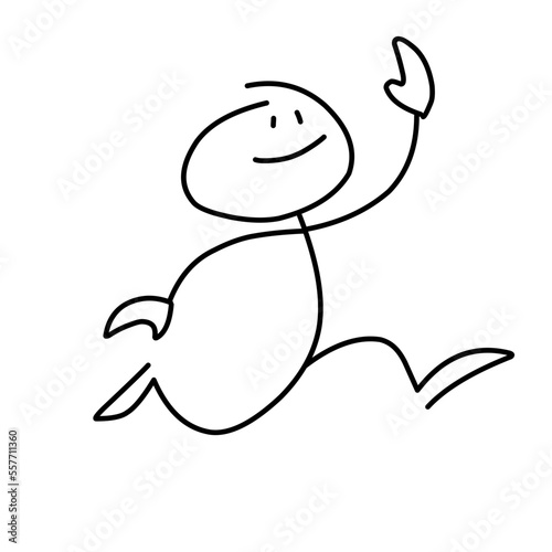 Cartoon hand drawn stick man
