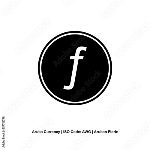 Aruba Currency Symbol, Aruban Florin Icon, AWG Sign. Vector Illustration