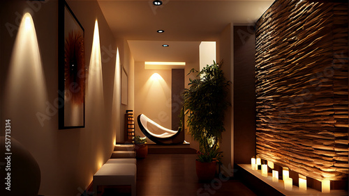 Interior of a spa with a lu...