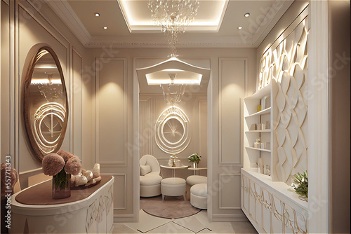Interior of a spa with a lu...