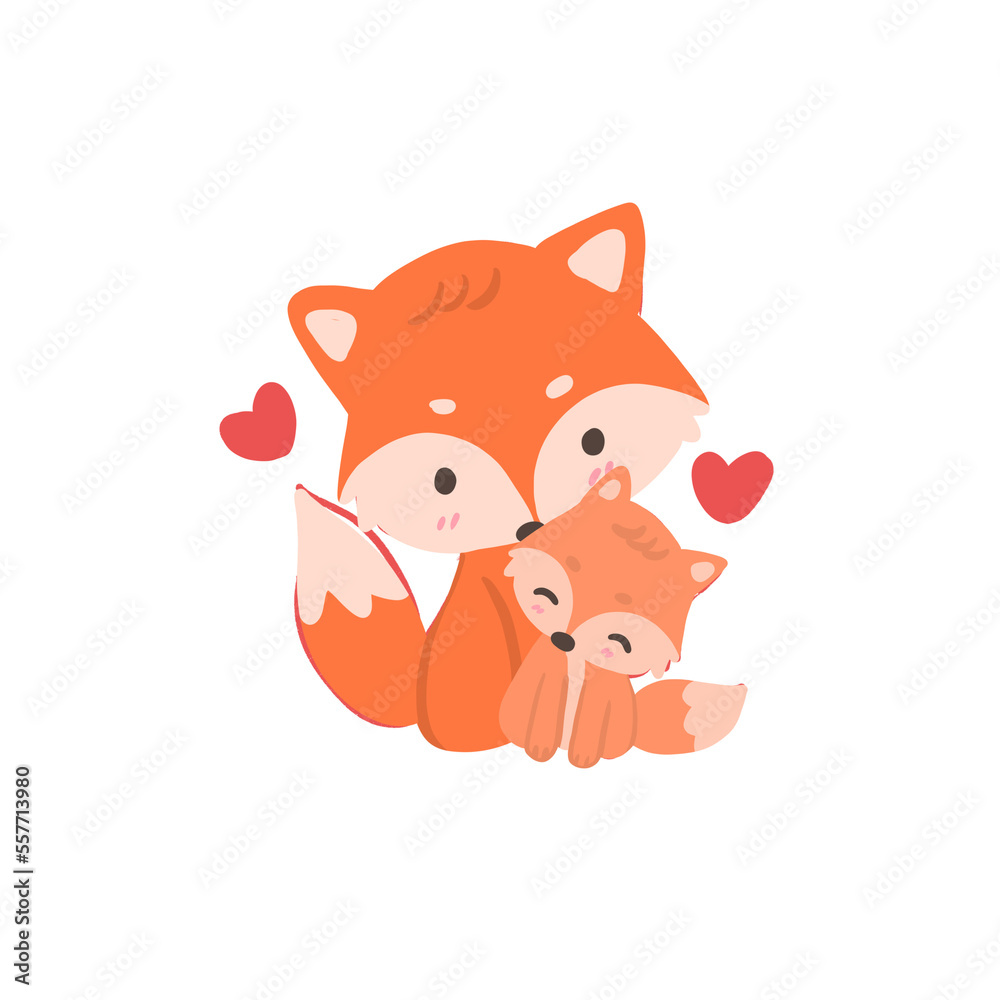 fox with heart valentine's day illustration fox with heart valentine's day illustration