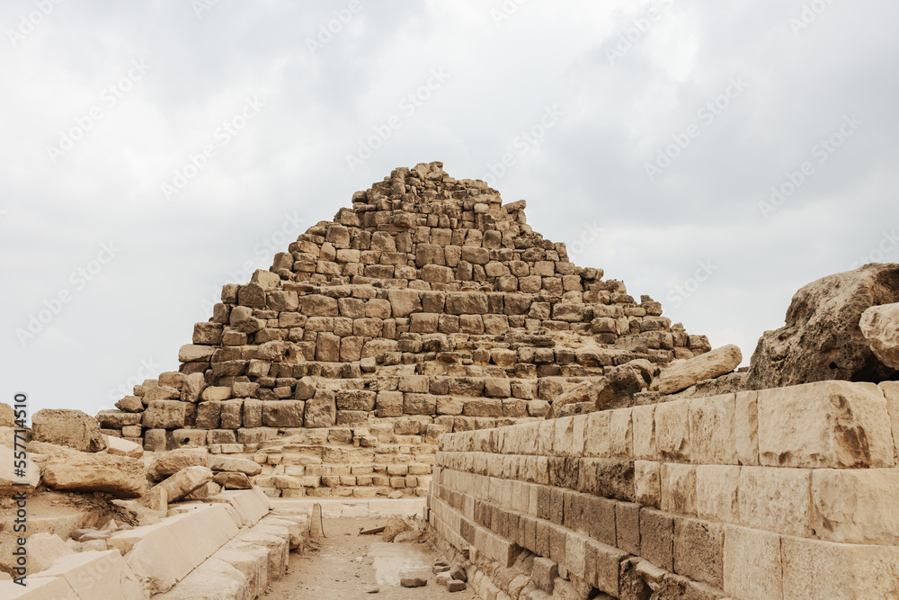 Small Pyramid at the eastern cemetery in front of the Pyramids of Giza Small Pyramid at the eastern cemetery in front of the Pyramids of Giza
