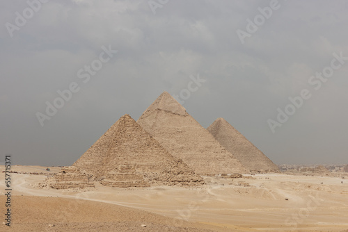 The Pyramids of Giza. Egyptian Pyramids, an ancient wonder of the world