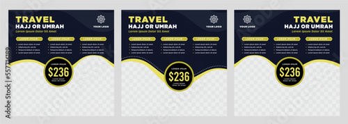 hajj and umrah promotion social media post template 