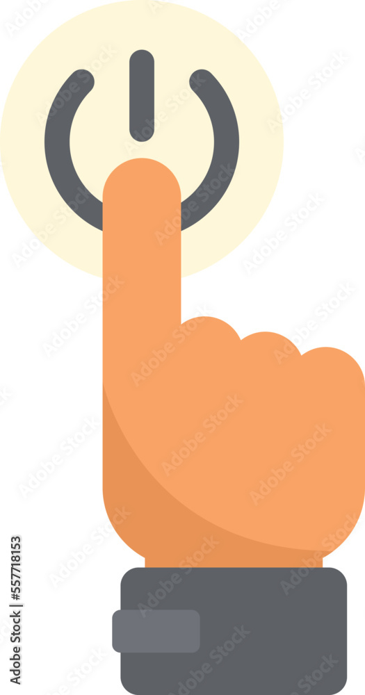 Obraz premium Turn off button icon flat vector. Light power. Electric switch isolated