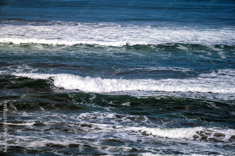 High tide and huge waves in the Atlantic Ocean, Morocco.