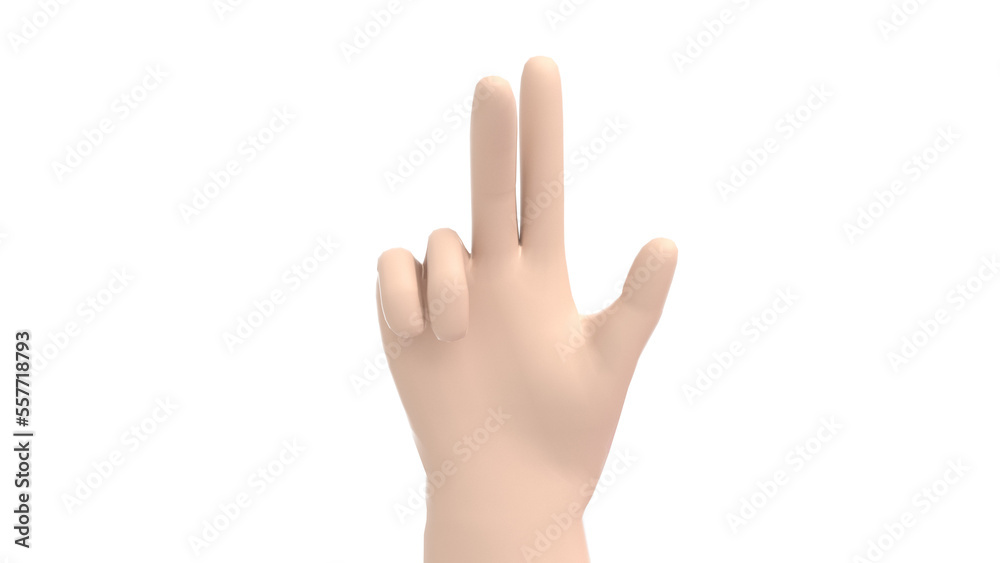 Counting with fingers two 3d render Counting with fingers two 3d render