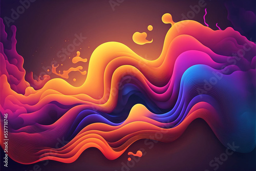 colorful abstract smoke wavy fluid background