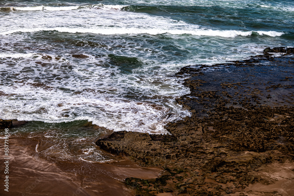 High tide and huge waves in the Atlantic Ocean, Morocco. High tide and huge waves in the Atlantic Ocean, Morocco.