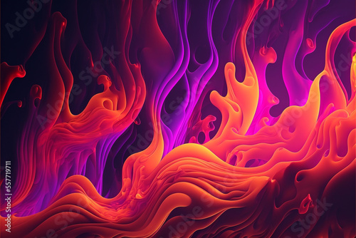 abstract glowing neon colors background with fire