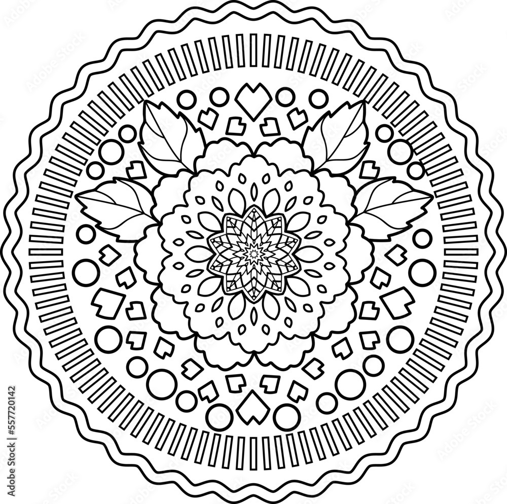 a fabulous flower. pion. black and white isolated drawing by hand. sketch. coloring book with many different elements. print, embroidery, template, stencil.