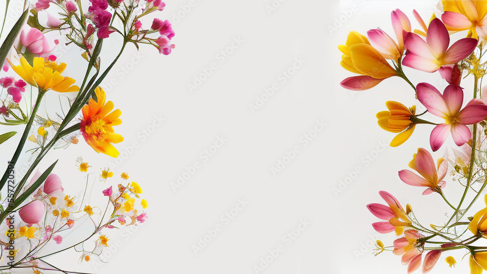 Beautiful spring flower background/wallpaper, generative ai, digital art