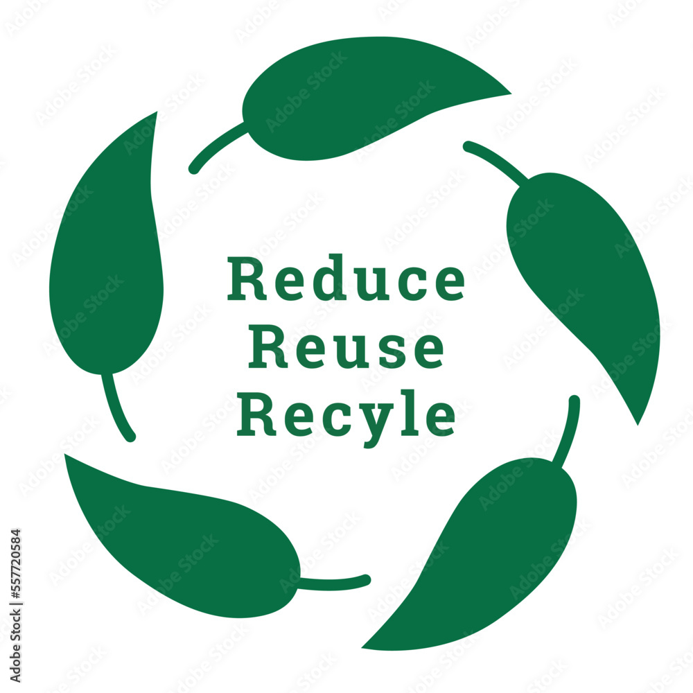 Reduce, reuse and recycle vector graphic Stock Vector | Adobe Stock