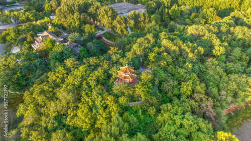 Aerial photography of Yuxi Park, Qiaoxi District, Shijiazhuang City, Hebei Province, China © Changyu