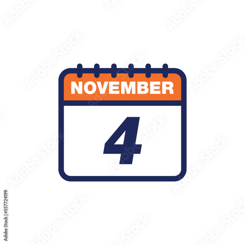 November Calendar Icon Vector Template