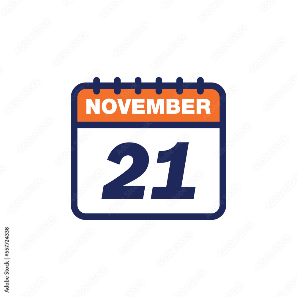 Fototapeta premium November Calendar Icon Vector Template