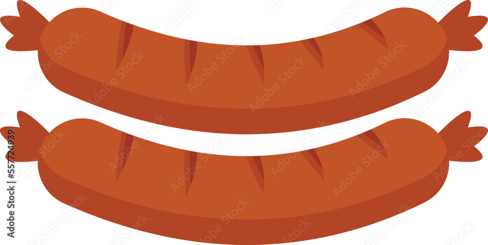 Bbq sausage icon. Flat illustration of Bbq sausage vector icon for web design isolated Bbq sausage icon. Flat illustration of Bbq sausage vector icon for web design isolated