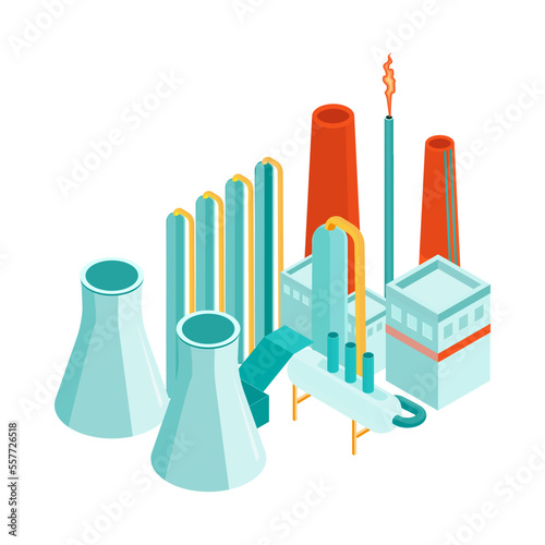 Isometric Oil Refinery