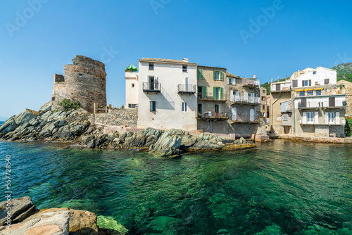 Fototapeta Naklejka Na Ścianę i Meble -  The picturesque village of Erbalunga on a summer morning, in Cap Corse, Corsica, France.