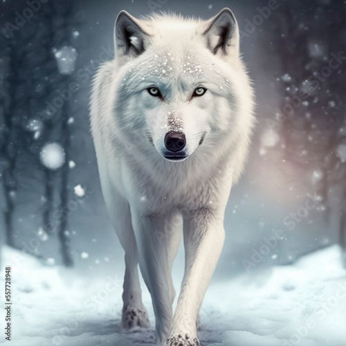 wolf in the snow photo