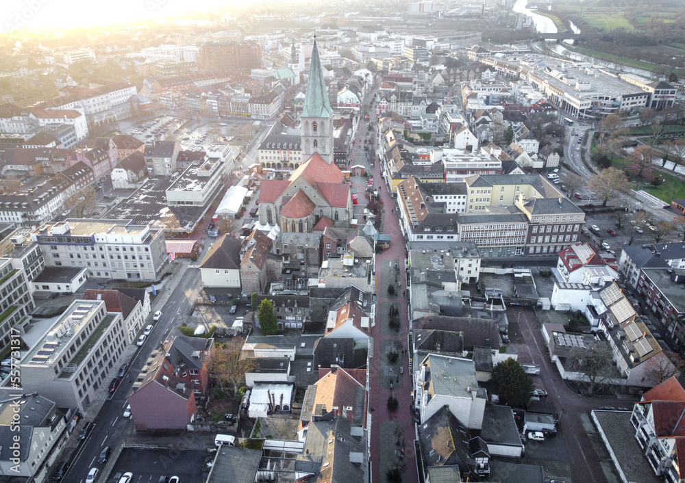 Fototapeta premium Aerial view of the city taken from a drone.