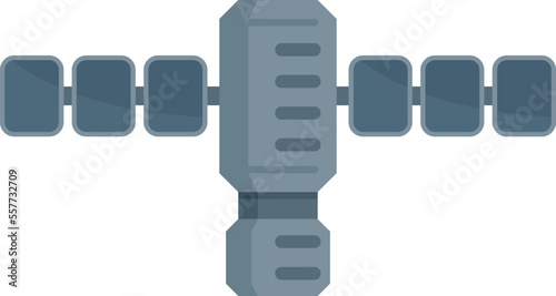 Energy space station icon flat vector. Nasa rocket base. Mars space station isolated