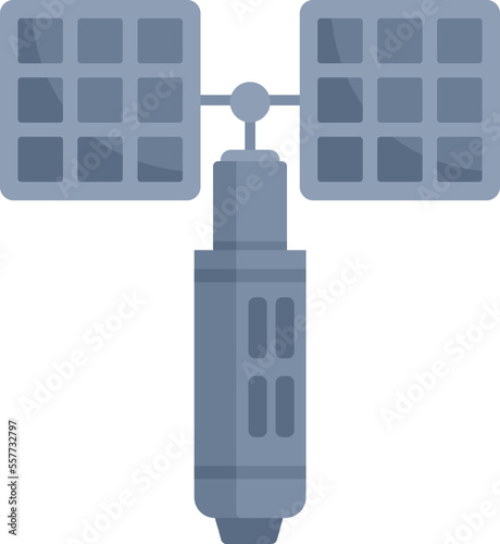Fototapeta Naklejka Na Ścianę i Meble -  Base space station icon flat vector. Galaxy planet spaceship. Colony ship isolated