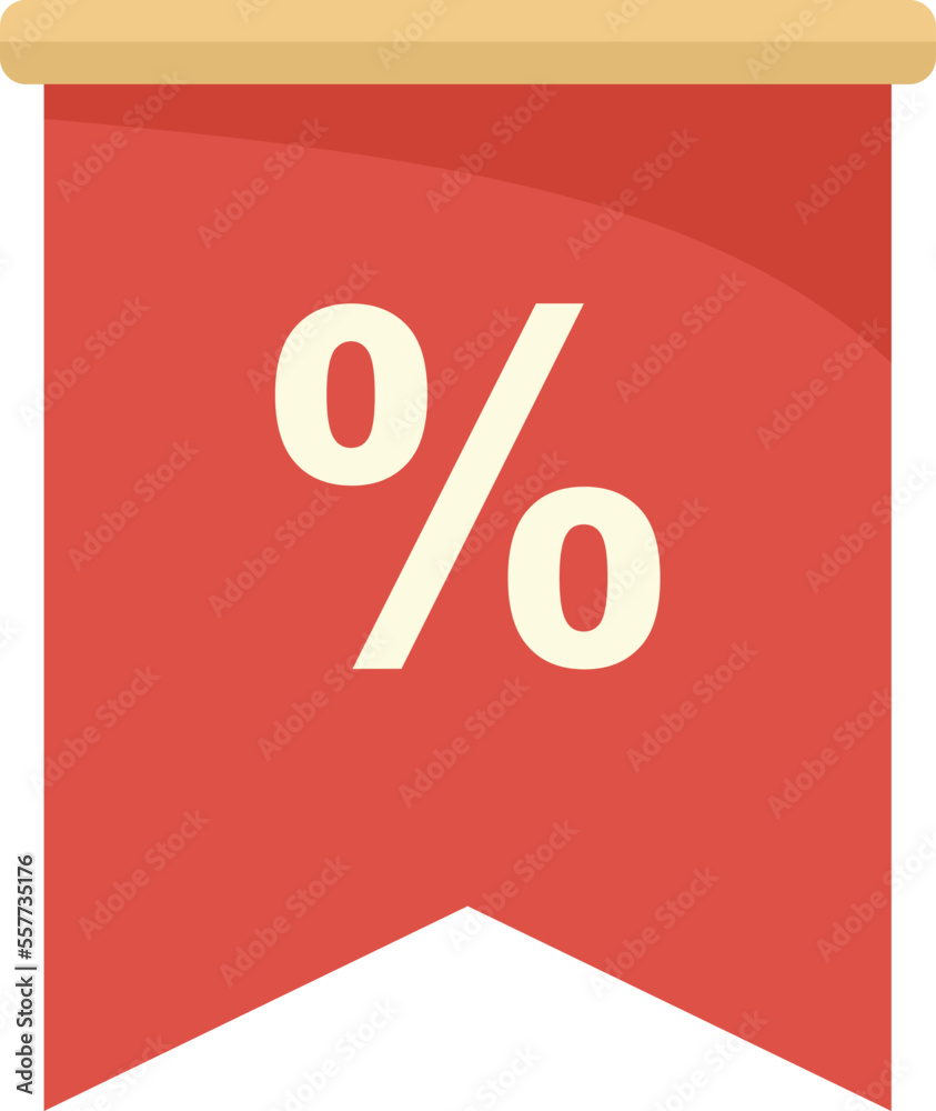Percent sale flag icon. Flat illustration of Percent sale flag vector icon for web design isolated Percent sale flag icon. Flat illustration of Percent sale flag vector icon for web design isolated