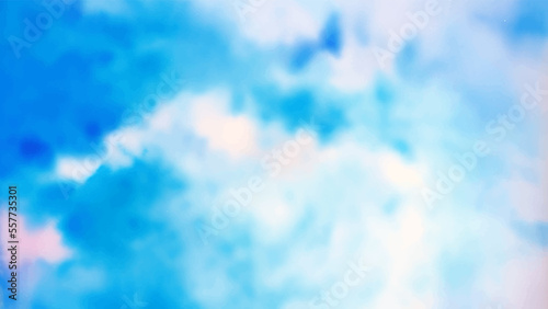 Beautiful Bright Blue Sky Watercolor Smudge Vector Illustration