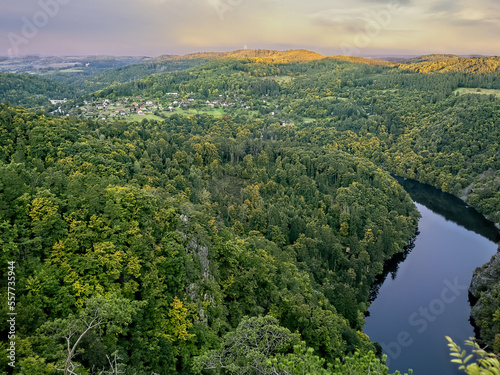 Sunrise above the river