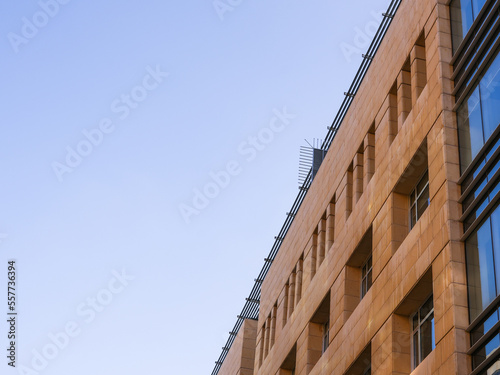 offices building edge with 30 degrees angle perspective at abdali area at amman- jordan