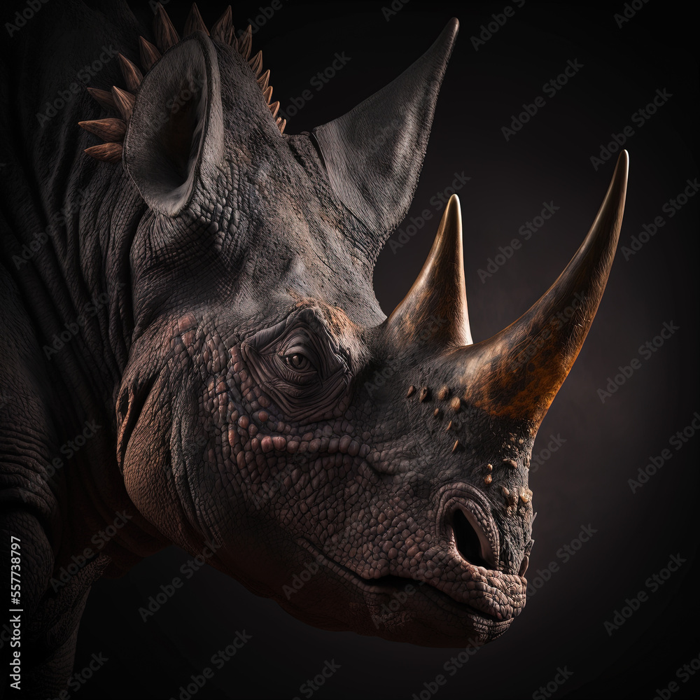 Fototapeta premium Triceratops Dinosaur-Generative AI