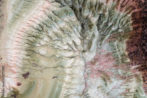 Wallpaper Mural Aerial view of dried alluvial lake and mountain Torontodigital.ca
