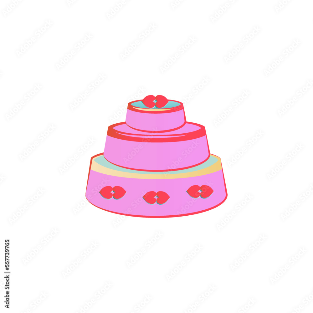 Sweet lovely cake isolated on white background
Sweet lovely cake isolated on white background