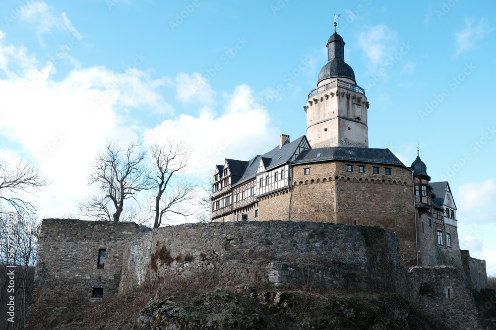 famous landmark Falkenstein castle in the harz mountains