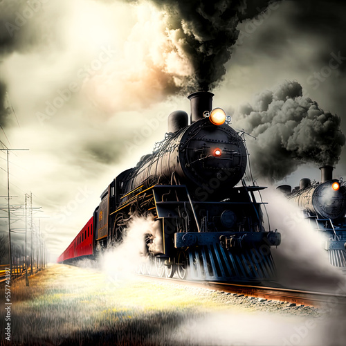 Fotografie, Obraz a train on the tracks