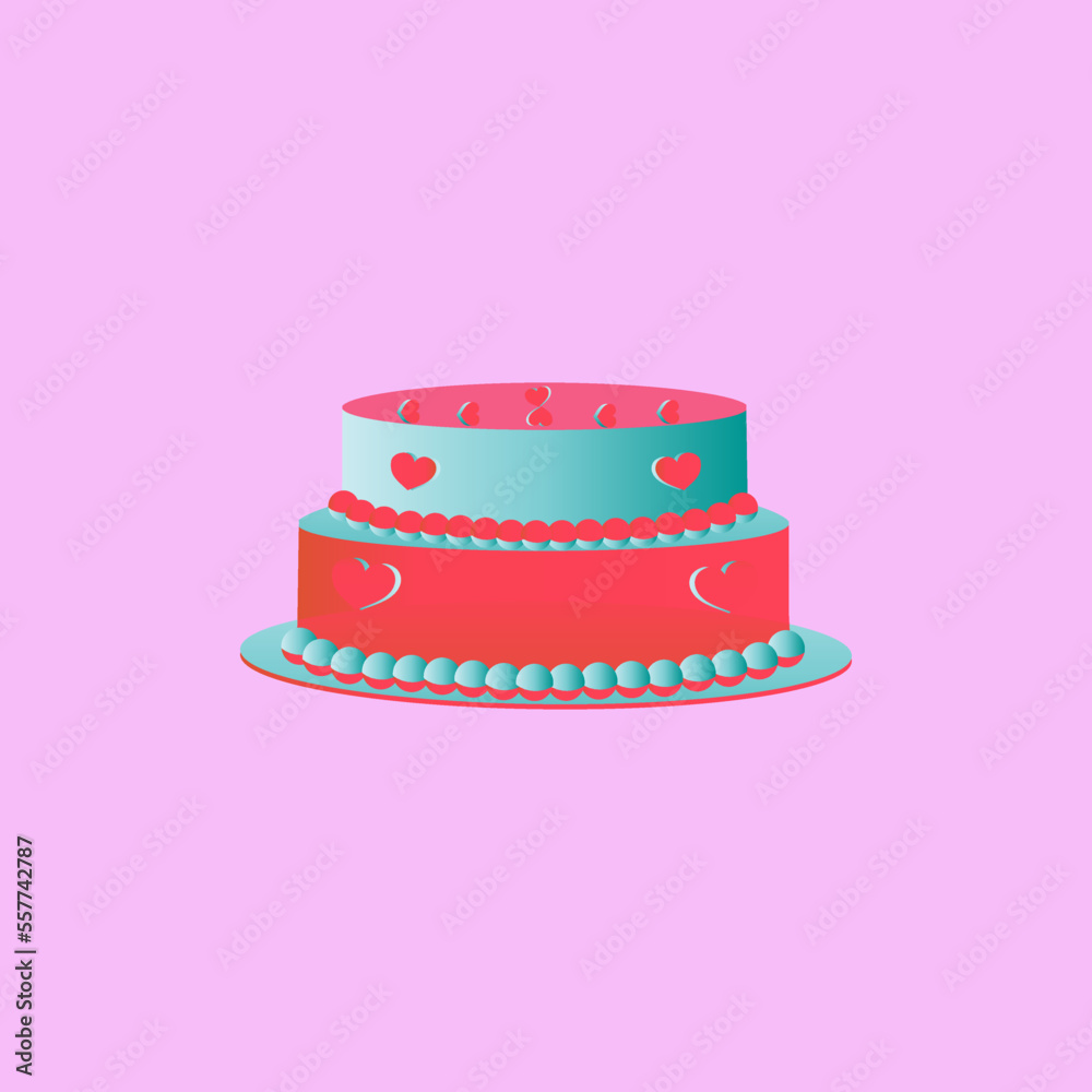 wedding cake with pink roses vector illustration with light pink background wedding cake with pink roses vector illustration with light pink background