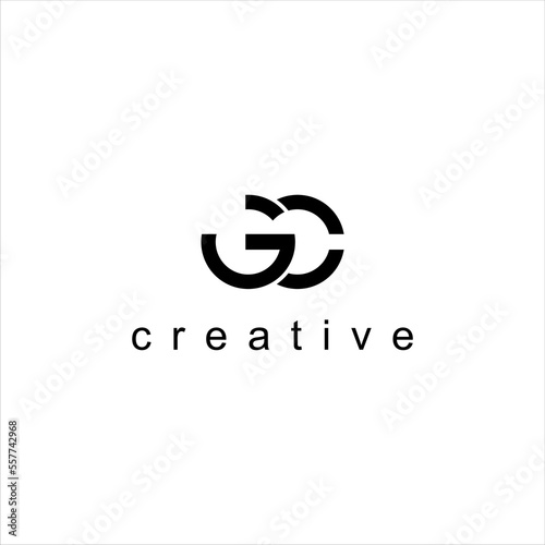 abstract initial letter GC logo design with geometric circle concept