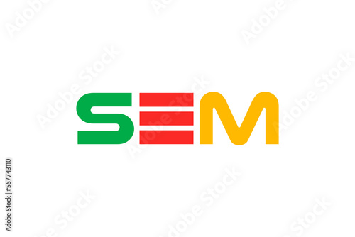 SEM icon logo for search engine marketing concept minimalist flat design