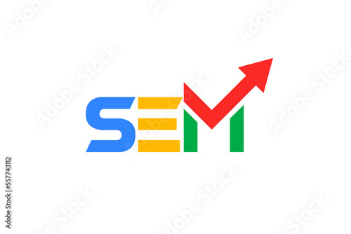 SEM Search Engine Marketing Initial  Letter Logo Design Template Vector Illustration