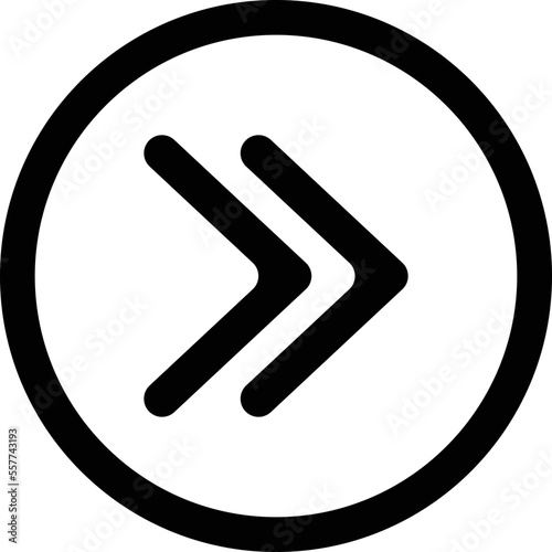 double right chevron arrow icon vector
