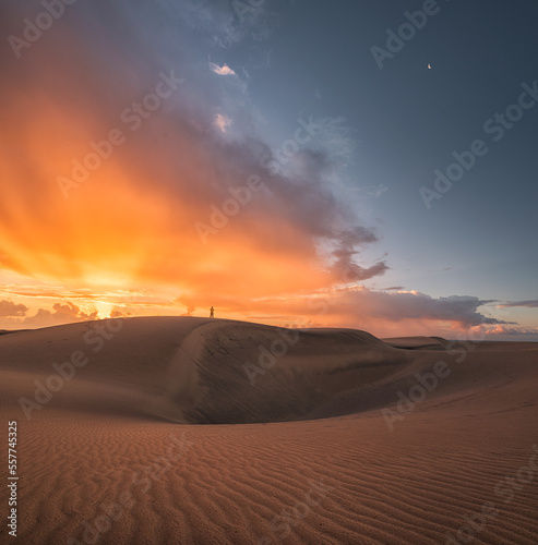 Amaneciendo en las dunas de Maspalomas, Gran Canaria