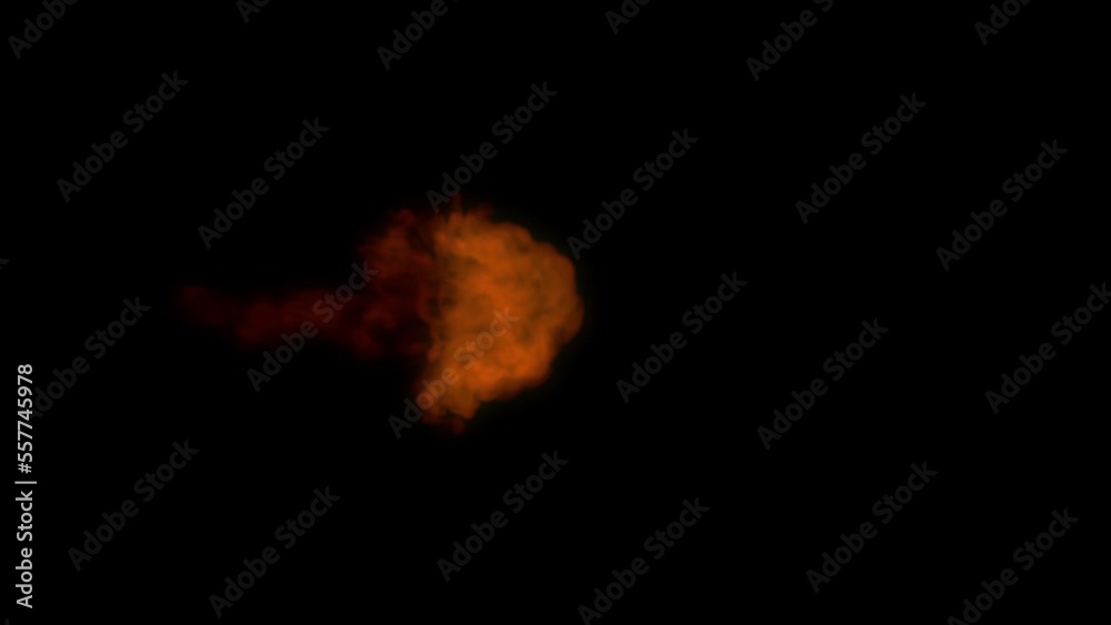 fire explosion as from bomb or rocket from the side of screen, isolated fire explosion as from bomb or rocket from the side of screen, isolated
