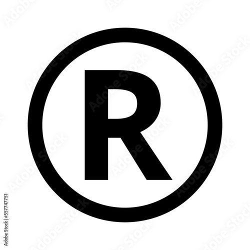 R Symbol trademark on Transparent Background photo