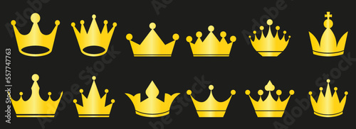 Set of crown icons