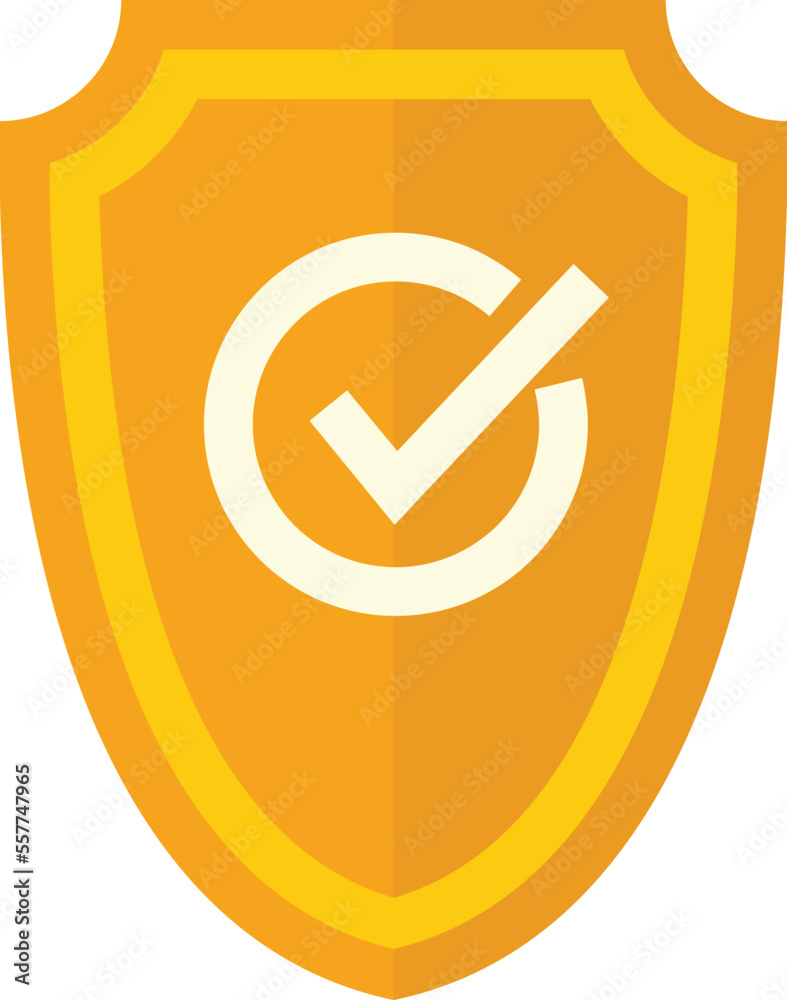 Quality shield icon flat vector. Check guarantee. Mark safe isolated Quality shield icon flat vector. Check guarantee. Mark safe isolated