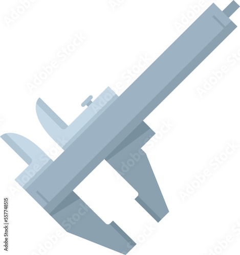 Rule caliper icon flat vector. Calliper vernier. Micrometer tool isolated