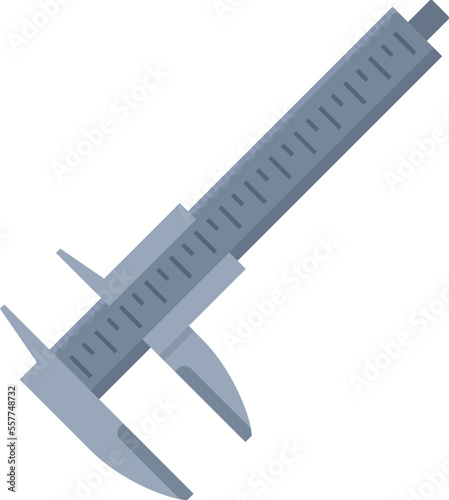 Caliper scale icon flat vector. Calliper vernier. Micrometer tool isolated