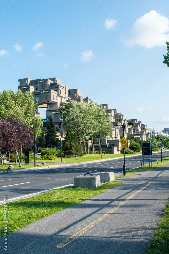 MONTREAL, CANADA Habitat 67 is a housing complex in Montreal.Habitat 67 apartments.Modern architecture. Photograph Habitat 67
